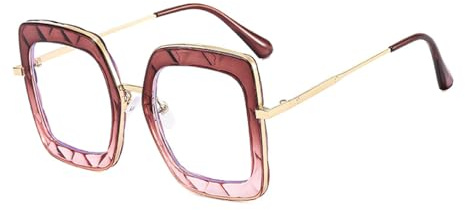 AOOLIA Occhiali da Lettura Donna, Geometrico Montatura Occhiali da Vista, Occhiali Anti Luce Blu Computer PC Occhiali Riposanti (Rosa, 2, x)