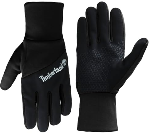 Timberland Men’s Colorblock Conductive Gloves - Palm Fleece Backed, Water Resistant, Touchscreen, Warm Winter Handwear Grip, Black, Large-X-Large