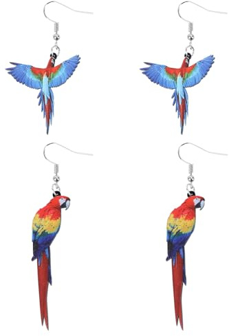 Toyvian Boucles D'oreilles Pendantes 2 Paires Oiseaux en Acrylique Confortables et Élégantes pour Fille, pour Fêtes et Danses
