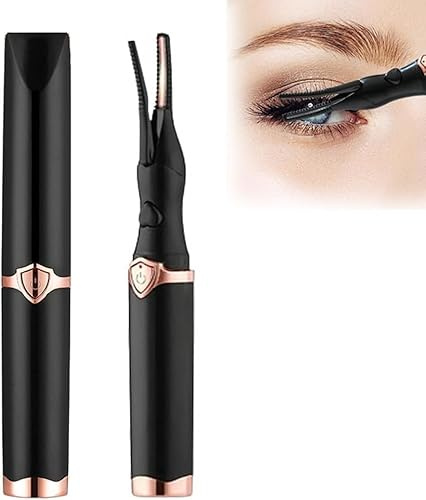 Heated Eyelash Curler, 2-in-1 Clip-Type Design, 3 Temperature Modes, USB Rechargeable Electric Eyelash Curler, Natural Curling 24H Long-Lasting Curl, Gift for Women & Girls, Black