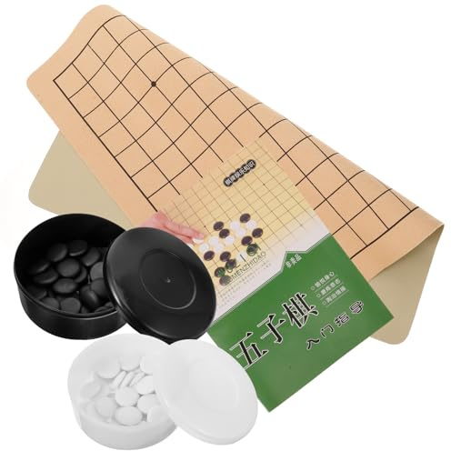 NOLITOY Set Scacchiera Go da Tavolo per Adulti e Bambini, Gioco da Tavolo Resistente e Portatile in Legno, Allenamento Strategico per Scacchi Go e Giochi Educativi Indoor e Stile Casuale