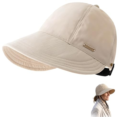 Sun Hats for Women UK, Womens Sun Hat with Packable Design, Summer Quick Dry Wide Brim Waterproof Beach Hat, Hat Women Style, Summer Hats for Women for Outdoor Activities(Creamy White)