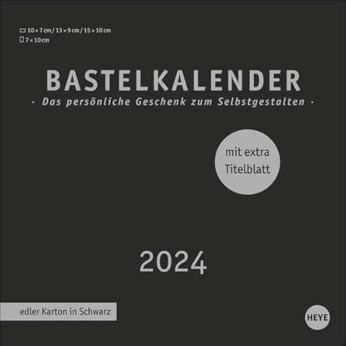 Calendrier de bricolage 2024 de qualité supérieure - Noir - Petit calendrier vierge pour bricoler et offrir avec une page de titre supplémentaire pour une personnalisation - Calendrier photo et