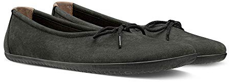 VIVOBAREFOOT Jing Jing Lace Womens Barefoot Ballerina Pump | Smart-Casual Grounding Shoes | Soft & Packable | Builds Foot Strength | Leather | Black | 37