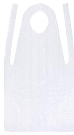Artibetter 100 Stück Einweg-Plastikschürzen für Kunsthandwerk Malerei Kochen, Weiß, Polypropylen, 95 x 60 x 0,1 cm, Kochschürze, Einfarbig, Unisex-Erwachsene
