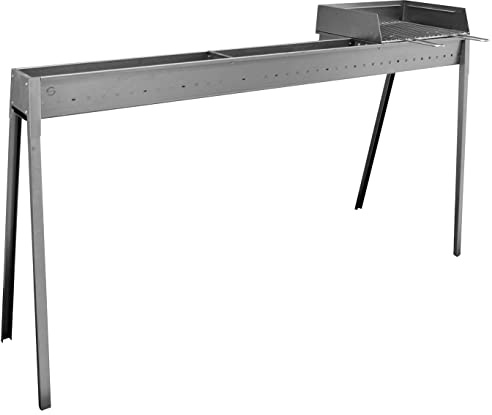 Cuocispiedini ed Arrosticini con Barbecue a Carbone 140 cm Torino Grill 80+40 Plus (cm120) in Ferro Alluminato