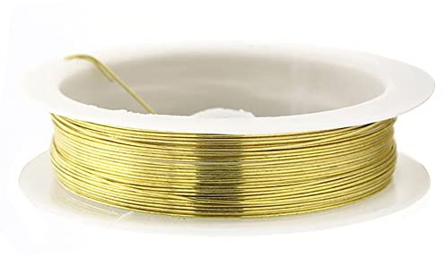 tooloflife fläckbeständig, bar koppartråd smycken pärltråd rulle för hantverk pärlor smyckestillverkning 1,0 mm guld