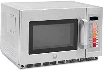 METRO Professional Microonde GMW1034D, Acciaio Inox, 100 Programmi, Timer di 60 min, 34 L, Diametro Massimo Piatto 32 cm, argento