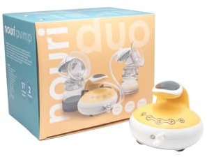 TensCare Nouri Duo-Double Elektrische Pumpe Leise mit Nachtlicht und hinterleuchtetem Display zum Pumpen von Tag oder Nacht 17 Saugstufen und 4 Pumpfrequenzen für effizienten Milchausdruck, Weiß