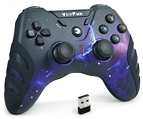 VooFun PC Controller Wireless, Gamepad PC PS3 Controller mit Hall Effekt Joystick, Dual Vibration, 2,4g Gaming Controller für Windows 11/10/8/7, PS3, Laptop, Steam, Android TV/TV Box, Galaxie