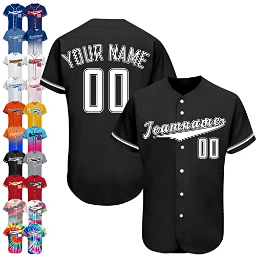 kioskbanks Custom Baseball Jersey Sticthed Personalized Sprots Uniform Button Dowm Printed Name & Number Men Woman Youth-Style6