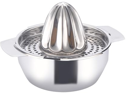 COACOM 1 spremiagrumi manuale, spremiagrumi in acciaio inox, per limoni, arance e altri frutti, robusto, durevole, lavabile in lavastoviglie, creativo, portatile, manuale per uso domestico