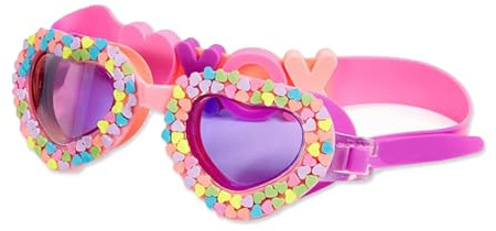 OLYSPM Gafas Natación Niño/Niña, Corazón, Piscina con Antivaho, Sin fugas, UV 5-15 Años