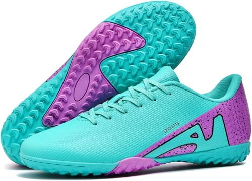 Kmrlofiy Fußballschuhe Herren Spike Microfaser Cleats Professionelle Fussballschuhe Kinder Jugendliche Outdoor Sport Athletics Trainingsschuhe Sportschuhe (Moon 1, 40EU)