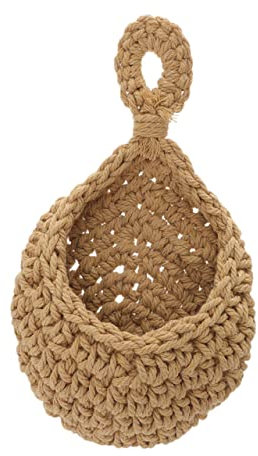 PHENOFICE Cesto Intrecciato Sospeso Per Frutta e Verdura Cesto Da Parete in Corda Intrecciata Portavasi Decorativo Appendiabiti Per Fioriera