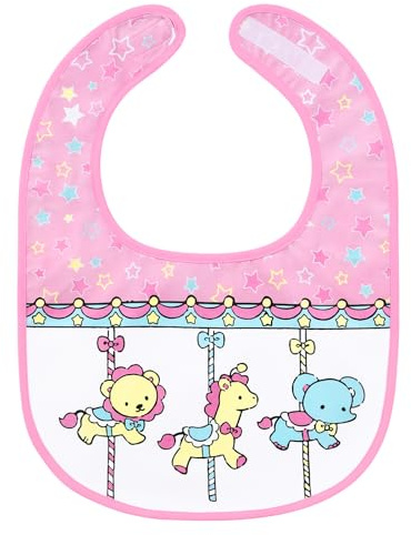 LittleForBig Bavoir Imprimé Nuisette en Coton Imperméable pour Adultes avec Fermeture Velcro Réglable - Petit Bavoir Cirque pour Adultes
