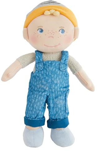 HABA Poupée câline Lasse Poupée en Tissu Toute Douce de 25 cm, pour bébés et Tout-Petits – sans Scratch ni Coutures gênantes, dès 6 Mois – pour Les Premiers câlins – 2011847001