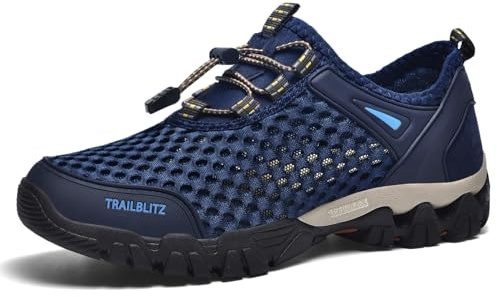 TRAILBLITZ Water Shoes Mens Aqua Beach Swim Shoes for Swimming Pool,Blue 11