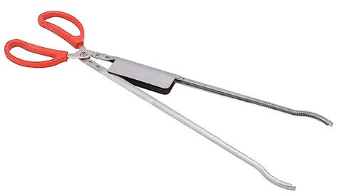 Holibanna Multi-Function Stainless Steel Crab Tong and EEL Clamp Non-Slip Scissor Design, Curved Lobster Clip for Outdoor Sea Crab Catching and Fishing Tool