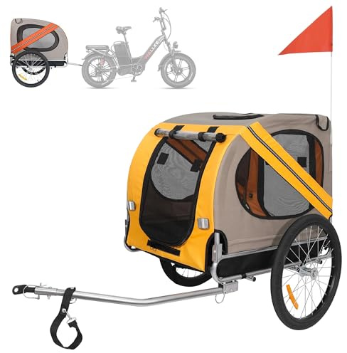 Wallke Dog Bike Trailer, Up to 90lbs Ebike Trailer for Small & Large Pet, Universal Tow with Bicycle & Ebike, Dog Trailer with Quick Release Wheel, Easy Install Foldable Trailer For Wallke H9 Ultra H7