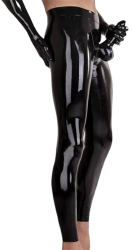 YIYELIY Men's Latex Leggings Natural Rubber Sexy Tights Latex Pants 0.4mm