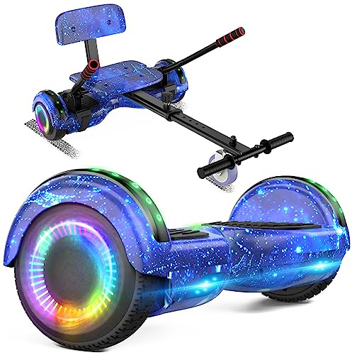 FLYING-ANT Self Balance Scooter Seat Attachment 6.5” Two-Wheel Self Balancing Electric Scooter with LED Light Flash Lights Wheels