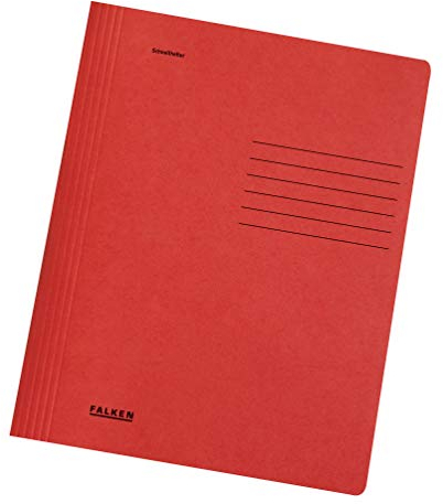 Original Falken 10er Pack Recycling-Schnellhefter gefaltet DIN A4 Intensivfarbe rot. Made in Germany Blauer Engel Hefter Papphefter Kartonschnellhefter Schulhefter Pappordner Mappe Schulordner