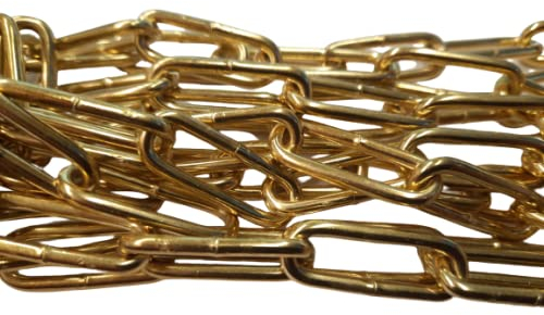 Marwotec Verbindungselemente Gold farbende vermessingte Kette 2,50m DIN 5685 geschweißt ø 3mm langgliedrig in Enden á 2,50 Meter Gliederkette geschweißt vermessingt