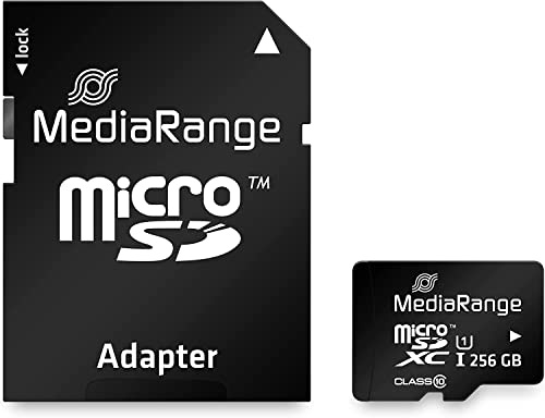 MediaRange Scheda di memoria microSDXC™, UHS-1, classe 10, con adattatore per scheda SD, 256 GB