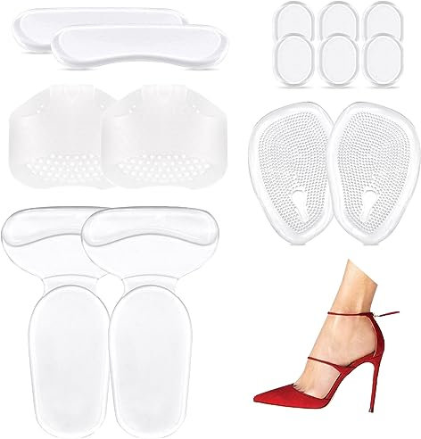 14 Pièces Coussinets de Talon Haut, Scettar Coussinets Plantaires Semelles Silicone, Empiècements de Doublure de Talon, Protege Talon Chaussure Soulager la Douleur Plantaire Pour Homme et Femme