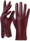 GSG SINCE 1998 Damen Chromfreie Lederhandschuhe Touchscreen Winterhandschuhe mit Schaffell wollefutter Warme Autofahrerhandschuhe Burgund M