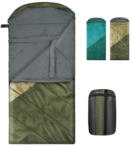 Mcota Sac de Couchage pour Adultes, Sac de Couchage imperméable léger XL pour Camping Sac à Dos randonnée Temps Chaud et Froid, idéal pour Les Grands