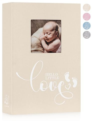 Lanpn Album Photo Bebe 10x15 300 Pochette, Insérer Un Album de Bebe, Albums Photo Enfant, Livre Photo de Bébé, Nouveau Cadeau Bebe Naissance Fille Garcon, Baby Photo Album,Beige