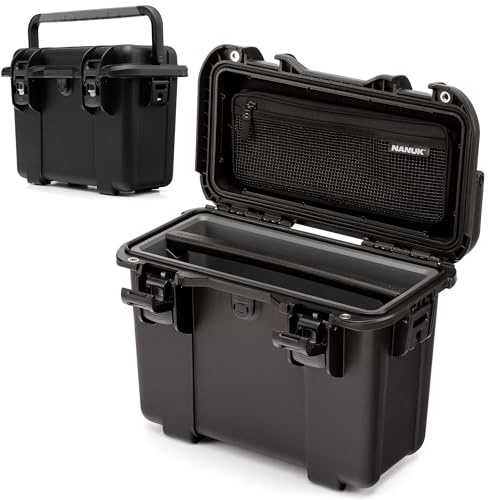 Nanuk Trail 15 - Valigia impermeabile ed ecologica per campeggio, pesca, caccia e attività all'aperto (41,9 × 23,6 × 28,2 cm) - Nero