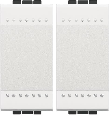 Bticino SN4001NF Livinglight Interruptor, 1P, 16 A, 1 m, Color Blanco, 1 Pezzo (Paquete de 2)
