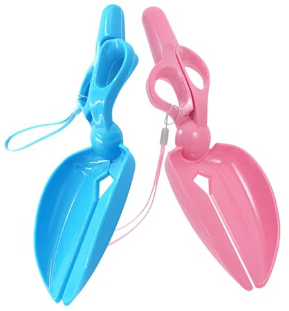 FRCOLOR Paletta per Escrementi Cane e Gatto Portatile 2 Pezzi Meccanismo a Forbice Serraggio Potente in Plastica Robusta per Raccolta Rifiuti Animali Passeggiate Giardino