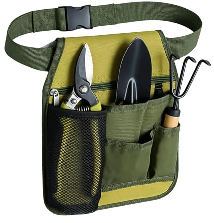 Cintura Per Attrezzi Da Giardino - Grembiule Da Cintura Da Giardinaggio Da 15,35 Pollici | Borsa Porta Attrezzi Da Giardinaggio | Supporto Multifunzionale Con Tasche Multiple Regolabili Unisex,
