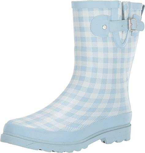 Western Chief Waterproof Mid Rain Boot Grunge Gingham 9 M