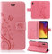 betterfon Hülle Kompatibel mit Huawei Y6 (2019) | Premium PU Leder Handyhülle Wallet Case für Y6 (2019) | Schutzhülle Blumen Klapphülle Handyhülle | Rosa