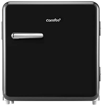 COMFEE' 1.6 Cubic Feet Solo Series Retro Refrigerator Sleek Appearance HIPS Interior, Energy Saving, Adjustable Legs, Temperature Thermostat Dial, Removable Shelf, Perfect for Home/Dorm/Garage [black]