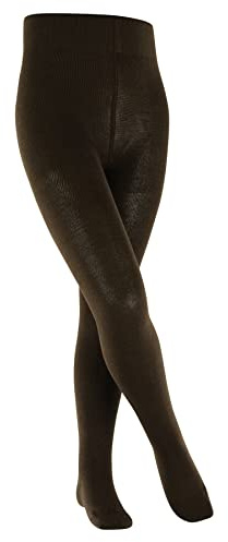 FALKE Unisex Kinder Strumpfhose Family K Ti nachhaltige Baumwolle dick einfarbig 1 Stück, Braun Dark Brown 5230, 122-128