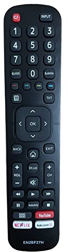 Reemplazado para Mando hisense Smart TV en2bf27h para Mando TV hisense en2bf27h LCD TV H32A5840 H43AE6030 H50A6140 H50AE6030 H50B7500 H65A6140 H65AE6030 - No se Requiere configuración