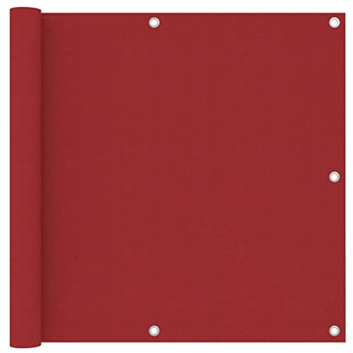 vidaXL Balkon Sichtschutz Bespannung Terrasse Windschutz Sonnenschutz Balkonbespannung Balkonverkleidung Rot 90x600cm Oxford-Gewebe