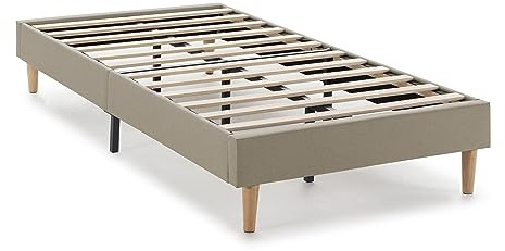 HOMN LIVING Base tapizada Aura 90x190 cm Color Beige, somier tapizado, 30 cm Altura