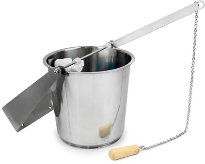 Saunainter Doccia a cascata in acciaio inox per sauna – 18 litri, montabile, ricarica automatica, doccia a secchio, accessori per sauna