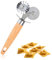 JIEYAO Double-Blade Pastry Cutter Wheel, Pasta Cutter Crimper Wheel, Ravioli Cutter with Hanging Hole Dual Head Wheel Pastry Roller with Wooden Handle for Pasta Pizza Ravioli Cookie Cutter