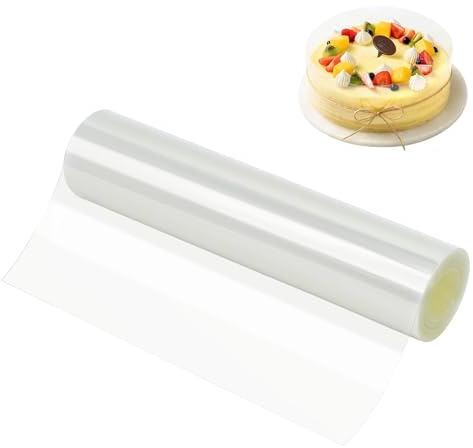 Forbabe Kakkantfolie 15 cm hög x 10 m, transparent PET tårtfolie