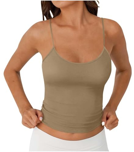 Debardeur Sport Femme Bustier Tank Tops sans Manches Caraco Chemise Bretelles Spaghetti Basique Top Femme Chic Et Élégant Gilet Tunique Modal Yoga Gym Camisole sous-Vêtement
