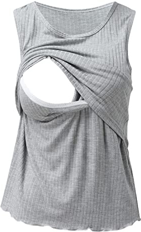 Generisch Vestido de Embarazada Navidad Mujeres Embarazo Verano Chaleco de Lactancia sin Mangas para Lactancia Maternidad acanalado Impreso Cuello Redondo Tanque Faldas de Verano Damas