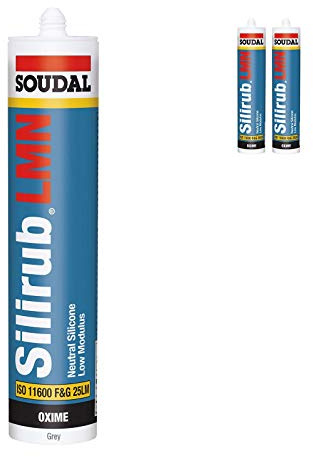 Grey Soudal Silicone Sealant Slirub LMN All Purpose External Low Modulus Neutral Cureal Low Modulus Neutral Cure